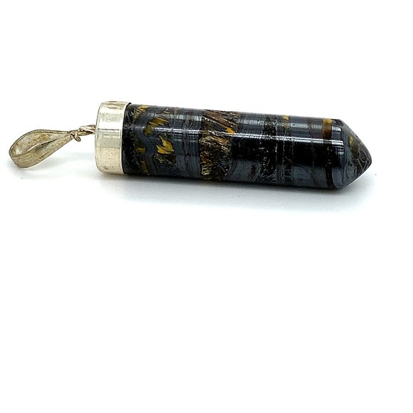 Tigers Eye Quartz 80.00ct Solid Silver Pendant - Picture 1 of 6